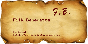 Filk Benedetta névjegykártya